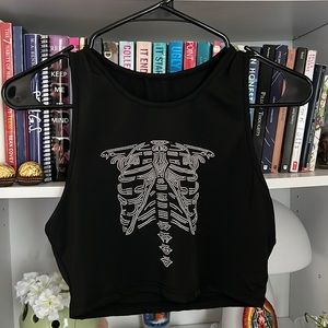 SHEIN Skeleton Print Crop Top